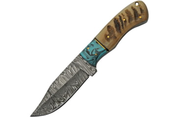 Image of Damascus Hunter Rams Horn Knife, DM1273