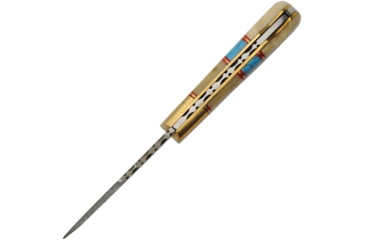 Image of Damascus Lockback Bone/Turquoise