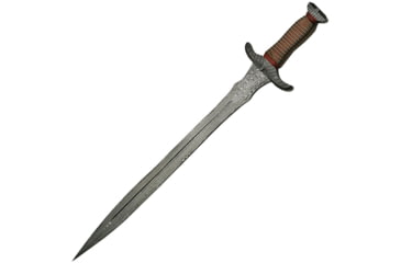 Image of Damascus Needle Tooth Wired Sword, 30in Overall, 23in Damascus Steel Blade With Needle Point, Wire Wrapped Handle, DM-5010