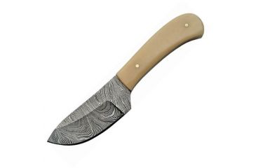 Image of Damascus Skinner Knife w/ White Smooth Bone DM1080BO