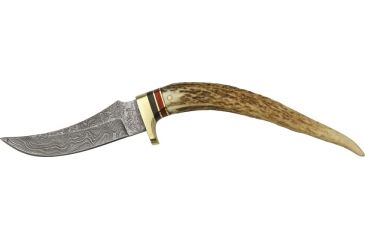 Image of Damascus Stag Tip Skinner Fixed Knife DM1028