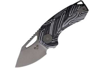 Image of Damned Designs Anzu Linerlock Damascus G10 DMN016BKWT