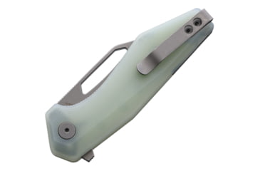 Image of Damned Designs Hades Jade G10 Folding Knife, 5in Closed, 3.5in Stonewash 14C28N Sandvik Stainless Clip Point Blade, Jade G10 Handle, HADES_JD_G10_154CM_SW