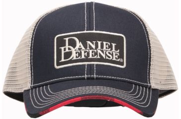 Image of Daniel Defense Georgia Trucker's Hat w/ Mesh and Logo, Red and Black Plaid, Navy/White, OS 14-044-21125