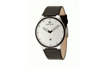 Image of Danish Design Iq12q884 Anna Gotha Mens Watch - Black Leather Band, Pol SS Case, Black/White Face