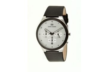 Image of Danish Design Iq12q885 Anna Gotha Mens Watch - Black Leather Band, Pol SS Case, Black/White Face