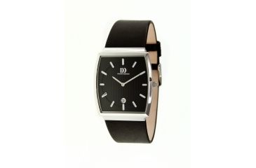 Image of Danish Design Iq13q900 Stainless Steel Mens Watch - Black Leather Band, Silver SS Case, Black Face