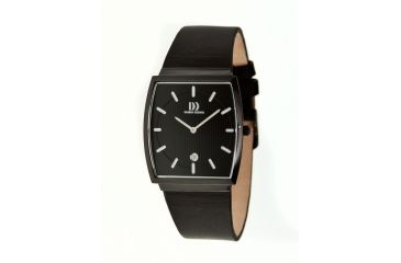 Image of Danish Design Iq14q900 Stainless Steel Mens Watch - Black Leather Band, Black SS Case, Black Face