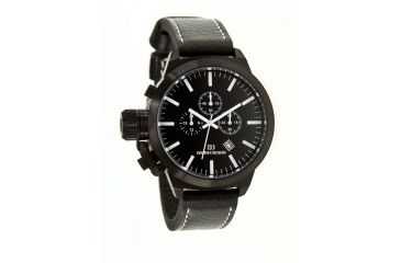 Image of Danish Design Iq16q888 Chronograph Mens Watch - Black Leather Band, Black SS Case, Black Face