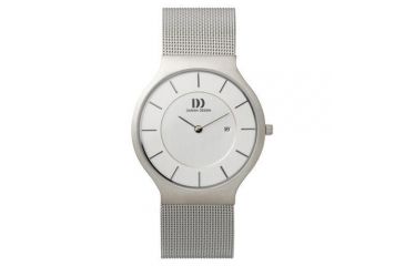 Image of Danish Design Iq62q732 Stainless Steel Mens Watch - Silver Mesh Band, Satin SS Case, White Face