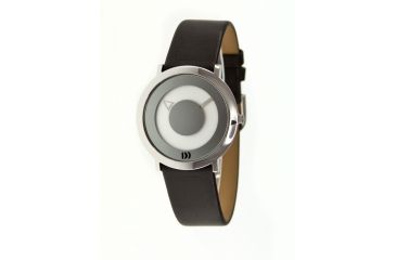 Image of Danish Design Iv12q770 Stainless Steel Mens Watch - Black Leather Band, Silver SS Case, Gray Face