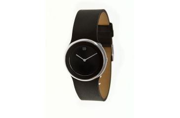 Image of Danish Design Iv13q866 Stainless Steel Mens Watch - Black Leather Band, Pol SS Case, Black Face