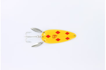 Image of Dardevle Dardevlet Klicker Spoon, 2 7/8in, 3/4oz, Yellow/Red Diamonds, Brass Back, 2717