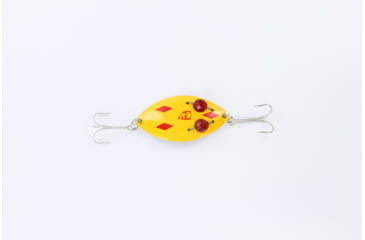 Image of Dardevle Red Eye Wiggler Spoon 2 1/4in, 1/2oz, Yellow/Red Diamonds Brass Back, 8617