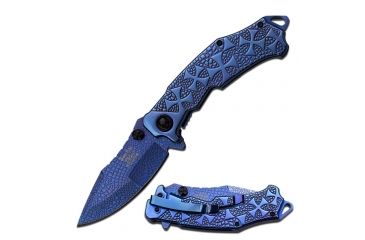 Image of Dark Side Blades Folding Blade, 4.5in, Stainless Steel Blade, Stainless Steel Blue Titanium Coated Handle DS-A031BL