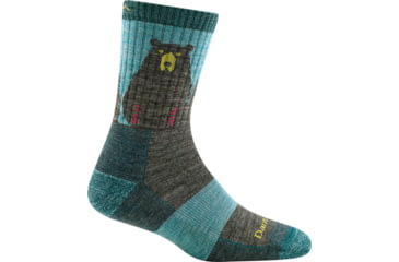 Image of Darn Tough Bear Town Micro Crew Light Cushion Sock - Womens, Aqua, Large, 1970-AQUA-L-DARN