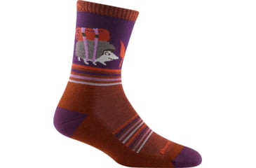 Image of Darn Tough Critter Club Micro Crew Lightweight Sock with Cushion - Womens, Chestnut, Large, 5001-CHESTNUT-L-DARN