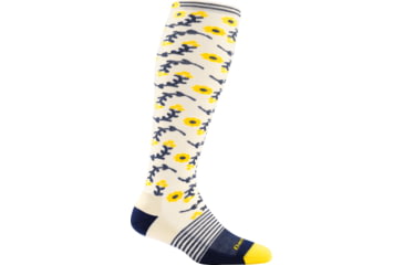 Image of Darn Tough Daisy Chain Knee High Light Cushion Sock - Womens, Ivory, Small, 1694-IVORY-S-DARN