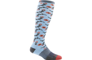 Image of Darn Tough Daisy Chain Knee High Light Cushion Sock - Womens, Light Blue, Small, 1694-LIGHT-BLUE-S-DARN