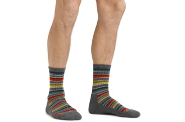 Image of Darn Tough Decade Stripe Micro Crew Midweight Hiking Sock - Mens, Gray, Large, 1992-GRAY-L-DARN