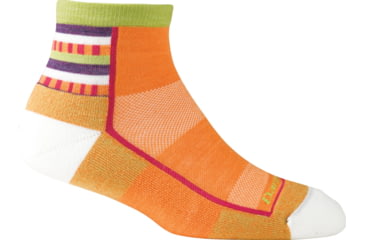 Image of Endurance Fastback Light 1/4 Crew Sock - Womens-Tangerine-Small
