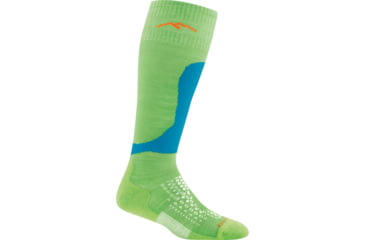 Image of Darn Tough Fall Line Over-the-Calf Padded Light Cushion Sock - Kids, Green, Small, 1892-GREEN-S-DARN