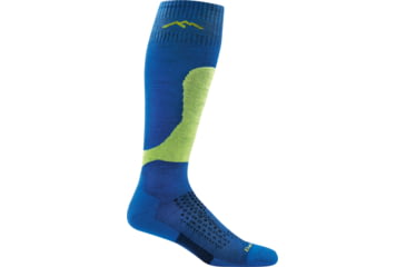 Image of Darn Tough Fall Line Over-the-Calf Padded Light Cushion Sock - Mens, Blue, Small, 1887-BLUE-S-DARN