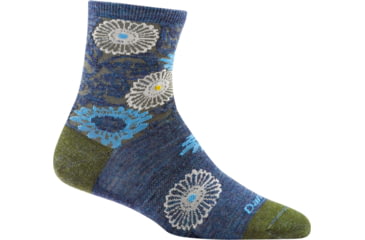 Image of Darn Tough Floral Shorty Sock - Womens, Denim, Small, 1665-DENIM-S-DARN