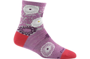 Image of Darn Tough Floral Shorty Sock - Womens, Violet, Small, 1665-VIOLET-S-DARN