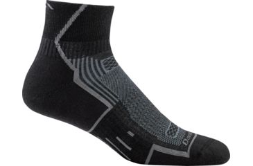 Image of Darn Tough Grit 1/4 Light Cushion Sock - Mens, Black, Medium, 1003-BLACK-M-DARN