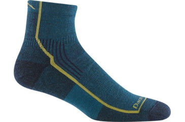 Image of Darn Tough Hiker 1/4 Midweight with Cushion Socks - Mens, Dark Teal, Extra Large, 1959-DARK-TEAL-XL-DARN