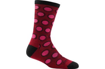 Image of Darn Tough Hula Hoop Light Crew Sock - Women's-Burgundy-Large