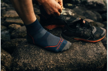 Image of Darn Tough Light Hiker Quarter Lightweight Hiking Sock - Mens, Denim, Extra Large, 1991-DENIM-XL-DARN