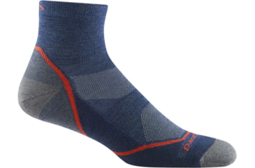 Image of Darn Tough Light Hiker Quarter Lightweight Hiking Sock - Mens, Denim, Extra Large, 1991-DENIM-XL-DARN
