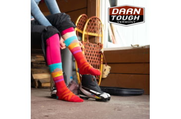 Image of Darn Tough Lillehammer Nordic Boot Lightweight Ski Sock - Womens, Red, Medium, 8031-RED-M-DARN
