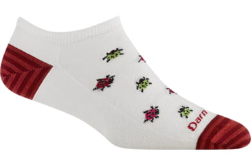 Image of Darn Tough Lucky Lady No Show Lightweight Socks - Womens, White, Small, 6074-N-2009-03