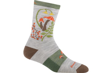 Image of Darn Tough Mellow Mushrooms Micro Crew Lightweight with Cushion Socks - Womens, Ash, Small, 5026-C-3001-03
