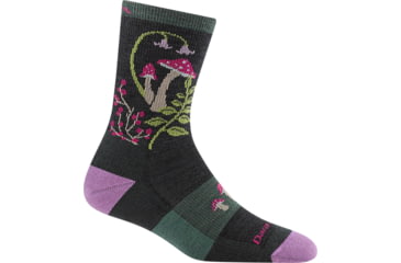 Image of Darn Tough Mellow Mushrooms Micro Crew Lightweight with Cushion Socks - Womens, Charcoal, Large, 5026-C-3013-05