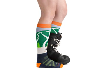 Image of Darn Tough Pow Cow Over-The-Calf Midweight Sock - Kids, Green, Small, 3036-GREEN-S-DARN