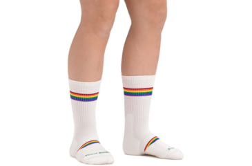 Image of Darn Tough Prism Jr. Crew Lightweight Sock - Kids, White, Small, 3031-WHITE-S-DARN
