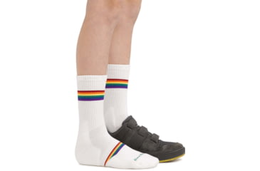 Image of Darn Tough Prism Jr. Crew Lightweight Sock - Kids, White, Small, 3031-WHITE-S-DARN