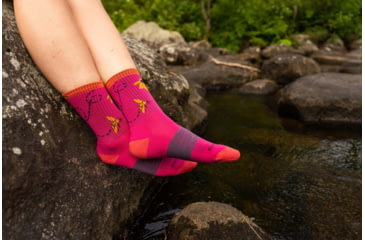 Image of Darn Tough Queen Bee Micro Crew Lightweight Hiking Sock - Womens, Boysenberry, Large, 1988-BOYSENBERRY-L-DARN