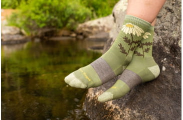 Image of Darn Tough Queen Bee Micro Crew Lightweight Hiking Sock - Womens, Willow, Medium, 1988-WILLOW-M-DARN
