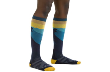 Image of Darn Tough Solstice Over-The-Calf Midweight w/ Cushion Ski Sock - Womens, Dark Teal, Large, 8023-DARK-TEAL-L-DARN