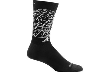 Image of Darn Tough State of Mind Crew Light Sock - Mens, Black/White, Large, 6011-BLACK/WHITE-L-DARN