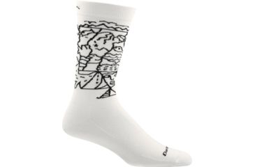 Image of Darn Tough State of Mind Crew Light Sock - Mens, White/Black, Medium, 6011-WHITE/BLACK-M-DARN