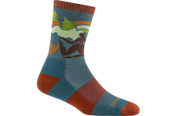 Image of Darn Tough Trailblazer Micro Crew Lightweight with Cushion Socks - Womens, Teal, Large, 5016-TEAL-L-DARN