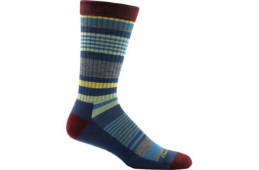 Image of Darn Tough Unstandard Stripe Crew Light Cushion Sock - Mens, Denim, Medium, 1696-DENIM-M-DARN