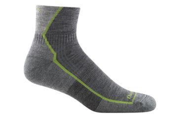 Image of Darn Tough Hiker 1/4 Midweight with Cushion Socks - Men's, Gray, Large, 1959-GRAY-L-DARN