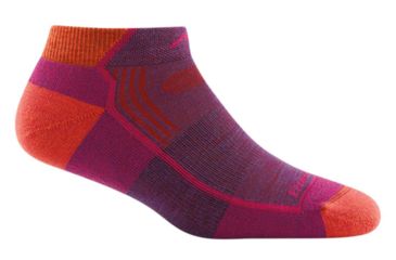 Image of Darn Tough Hiker No Show Lightweight with Cushion Socks - Women's, Plum Heather, Medium, 1961-PLUM-HEATHER-M-DARN